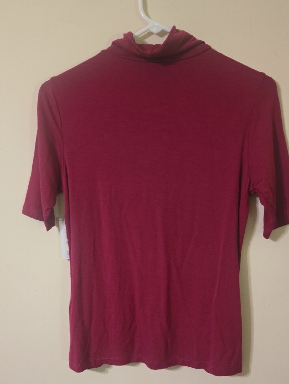 Short-Sleeve Burgundy Turtleneck Tee - Picture 6 of 6